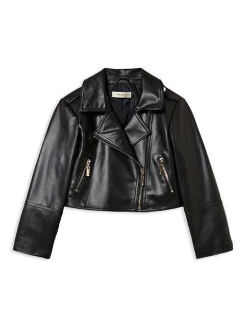 Giacca bambina biker nera TWINSET Kids | 251GJ256100006